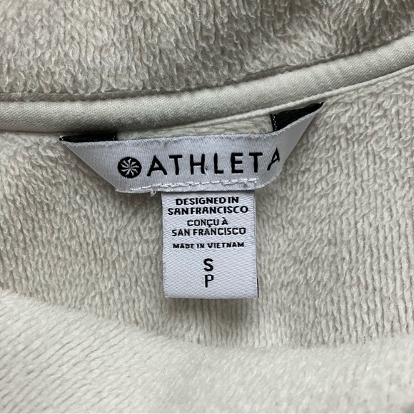 Athleta Cozy Karma Asym Sweatshirt Dress in Light Grey size Small - Picture 5 of 12
